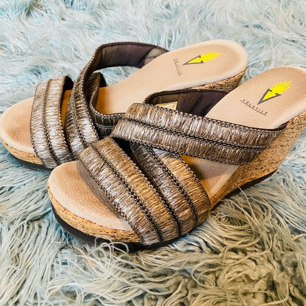 Volatile Brand cork wedges size 8